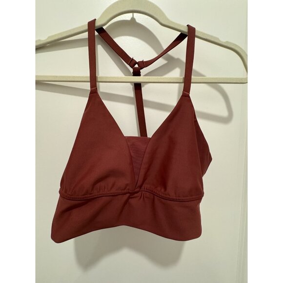 Aerie Offline Sport Bra Medium Medium Support Stretch Burgundy Adjustable - Picture 1 of 6